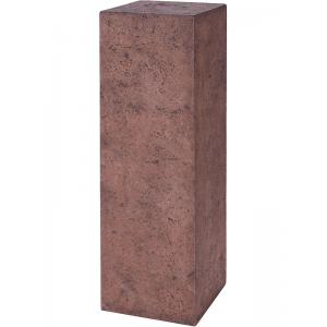 Plantenzuil polystone vierkant bruin 30x30x100 cm