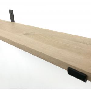 Eiken 18mm wandplank recht 90 x 20 cm met industrele plankdragers