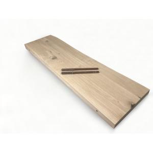 Zwevende wandplank eiken recht 100 x 25 cm