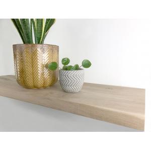 Zwevende wandplank eiken recht 100 x 25 cm