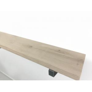 Eiken wandplank massief recht 100 cm op 20 cm diepe plankdragers