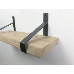 Eiken wandplank boomkant 50 cm in 20 cm diepe plankdragers