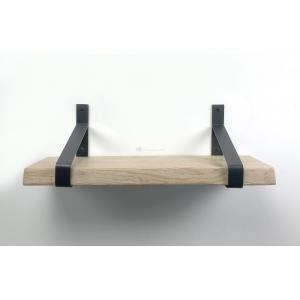 Eiken wandplank boomkant 50 cm in 20 cm diepe plankdragers