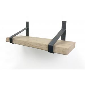 Eiken wandplank boomkant 50 cm in 20 cm diepe plankdragers