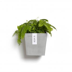 Ecopots Manhattan Wall kunststof bloempot Wit - Ø 13,4 cm