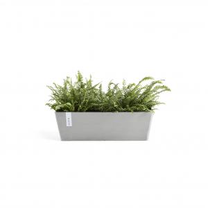 Ecopots Bruges met waterreservoir kunststof bloempot Wit/Grijs - Ø 43 cm