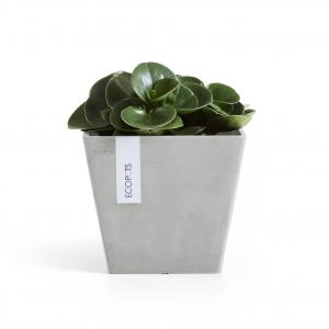 Ecopots Rotterdam kunststof bloempot Wit/Grijs - Ø 18,3 cm