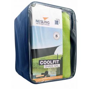 Nesling Coolfit schaduwdoek vierkant lime groen 5 x 5 x 5 meter