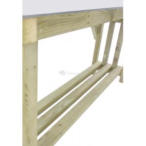 Express oppottafel met zinken blad 180x50x80 cm