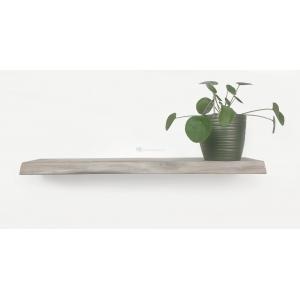 Zwevende wandplank eiken boomstam natuurlijk wit 100 x 15 cm